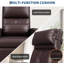 Fauteuil inclinable électrique avec massage et chaleur avec fonction de massage avec soutien lombaire, dossier réglable, accoudoirs larges, repose-pieds et canapé simple en cuir avec siège rembourré, 2 poches latérales et port USB-70455036