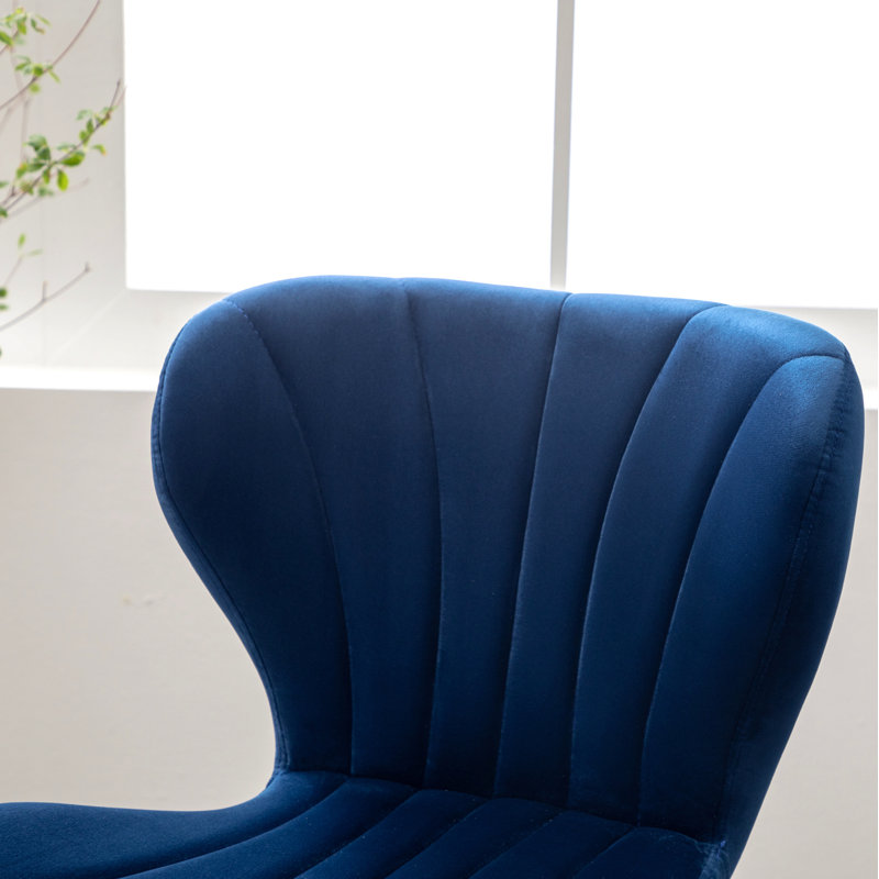 Ellston Upholstered Adjustable Swivel Barstools, Set Of 2, Blue