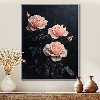 Pink Midnight Rose Elegance - Roses Canvas Prints