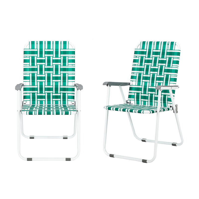 Chaise de plage Saood, Vert clair / blanc