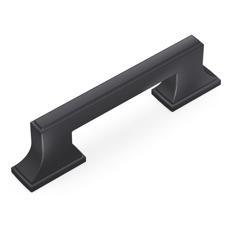 Brownstone Collection Handle Pull - Cabinet Pull - Transitional Hardware for Drawers & Cabinets, Matte Black, 3 3/4"