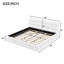 Très grand lit plateforme tapissier, blanc-861922333