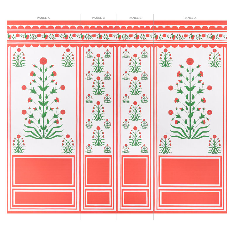 Schumacher x Marie-Anne Oudejans Royal Poppy Panel B, Red