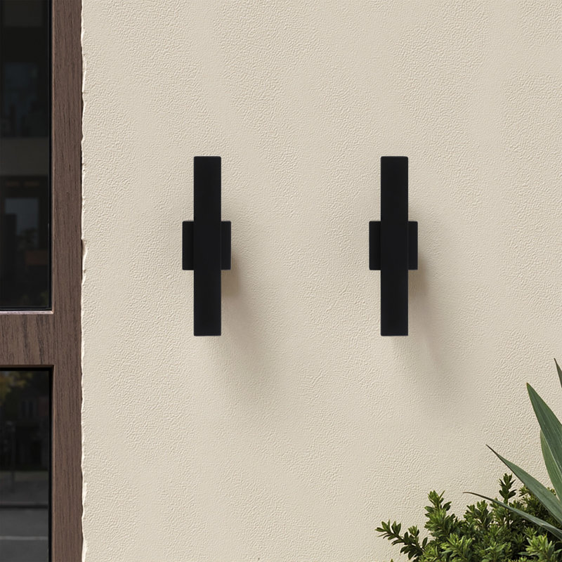 Applique murale d'extérieur intégrée à DEL à intensité variable et rotative à 360 degrés, Noir mat, 12 W