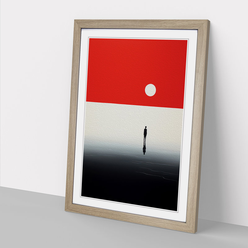 Minimalist Modern 1 Piece Single Picture Frame Wall Art, 46cm H x 34cm W x 2cm D, Oak Framed