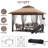 12x12 Pop up Gazebo with Mosquito Netting, Metal Frame Canopy with Double Roof, Outdoor Canopy Tent with Portable Carrying Bag, Party Tent for Garden-112380089