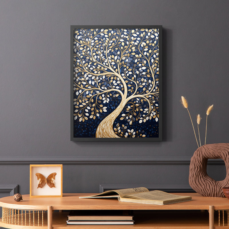 Paysages série CLX III - reproduction encadrée de qualité supérieure - prête à être accrochée - aucun clou requis, Noir