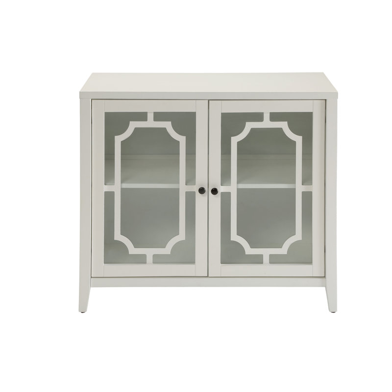 Ceara White Finish Console Cabinet