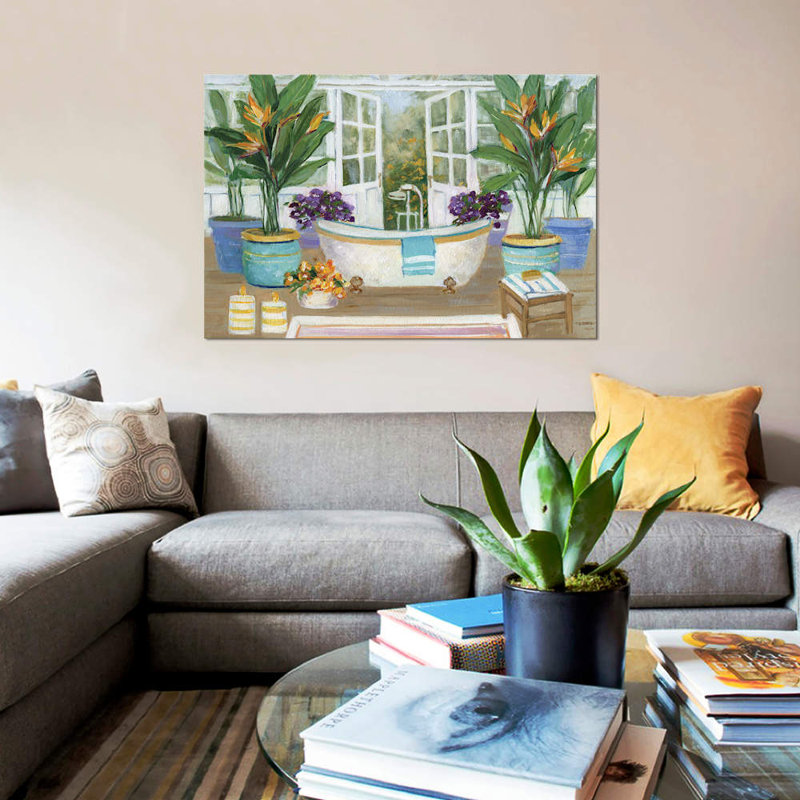 «Tropical Island Spa II», reproduction sur toile, H 8 po x l 12 po x P 0,75 po, Toile tendue, Pas de tapis