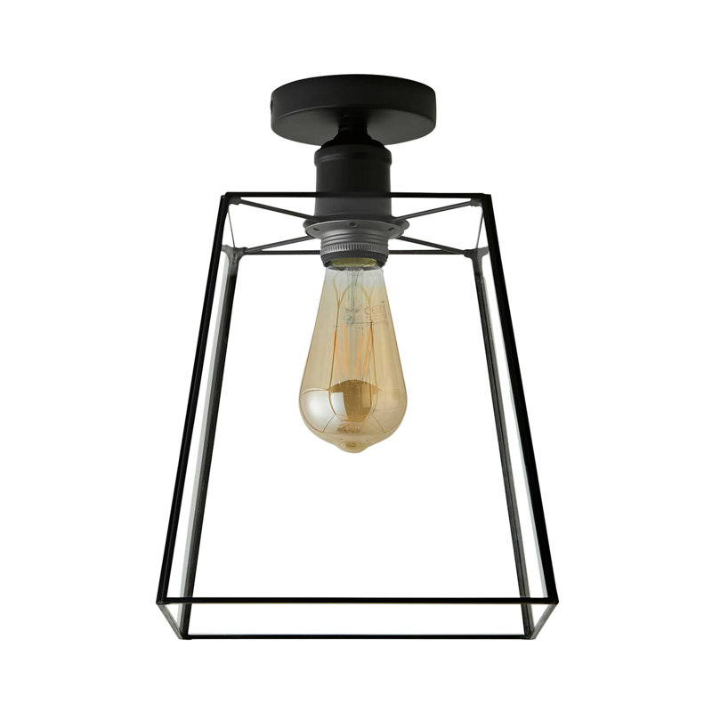 Glass Flush Mount, Matte Black