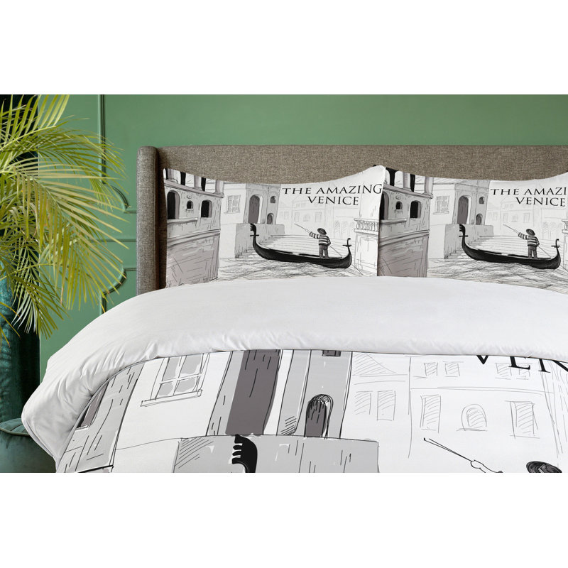 Venice Eclectic Polyester Duvet Cover, Queen