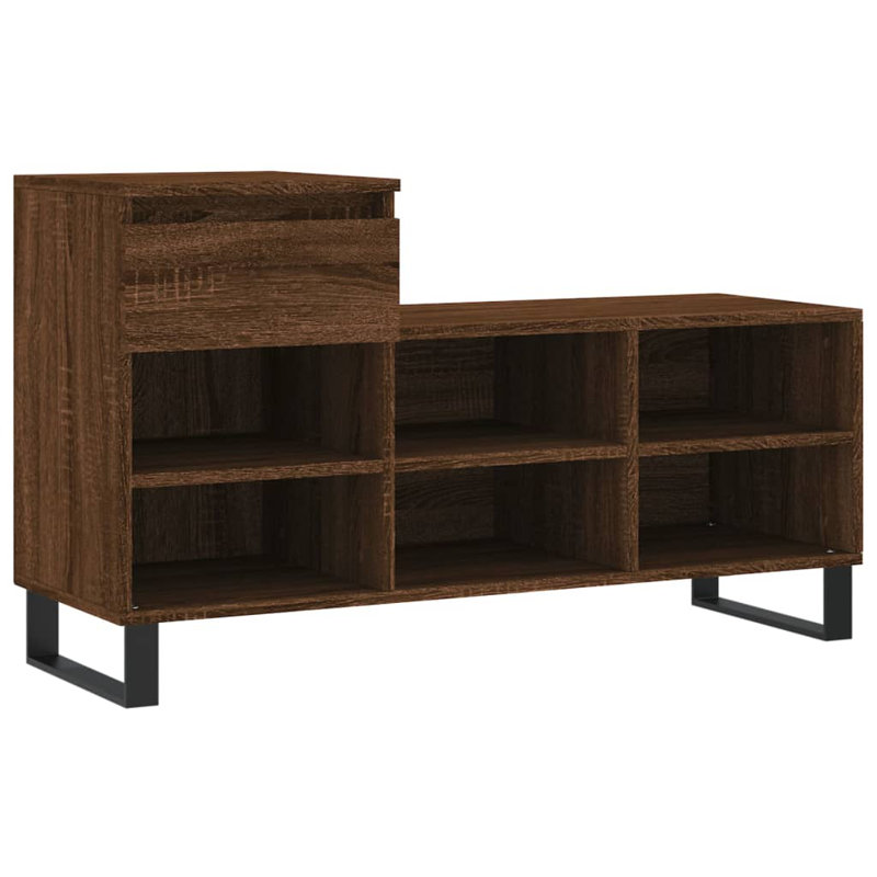 6 Pair Shoe Rack, Dark Brown