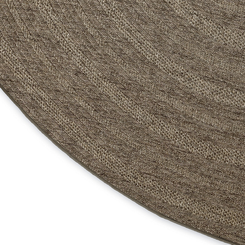Cascio Geometric Indoor/Outdoor Area Rug, Round 8', Brown