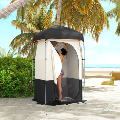 Portable Shower Tent, Privacy Shelter, Camping Dressing Changing Tent Room with Solar Shower Bag, Floor and Carrying Bag