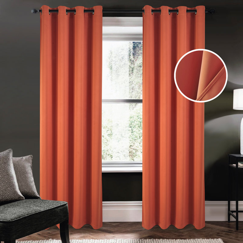Fitnat 100% Blackout Window Curtain Panel, Spice, 52" W x 105" L
