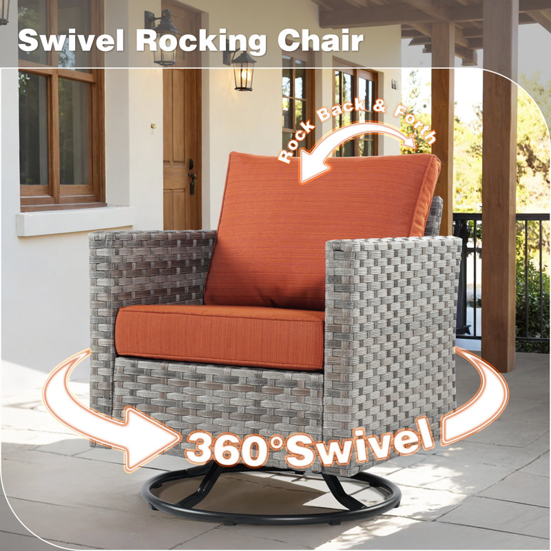 Loranda 16 Piece Seating Group with Cushions, Orange