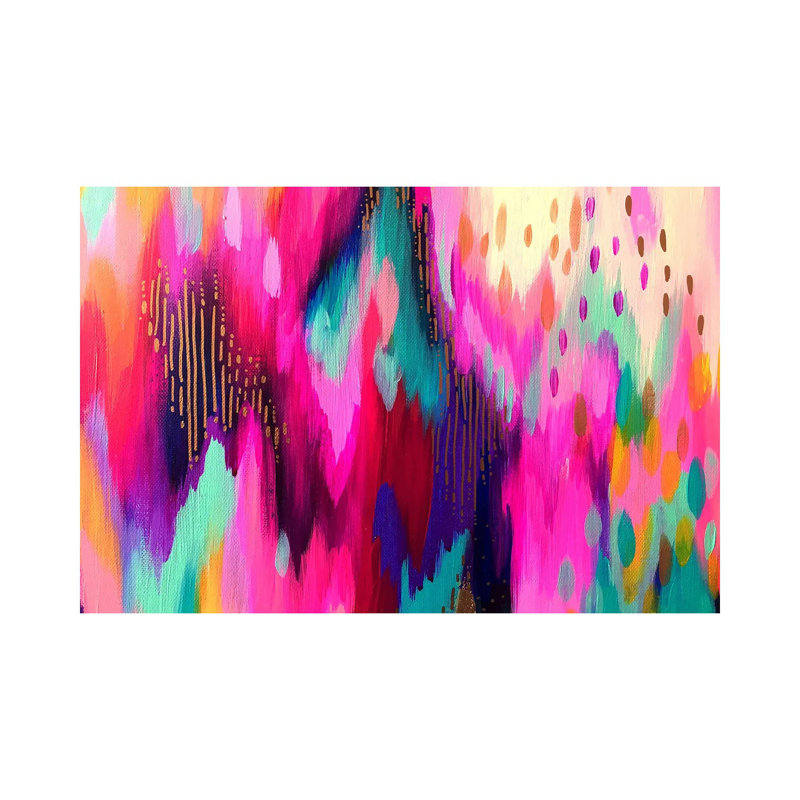 «Bright Brush Strokes LXI» par Jessi Raulet, reproduction d'art sur toile tendue, H 18 po x l 26 po x P 1,5 po