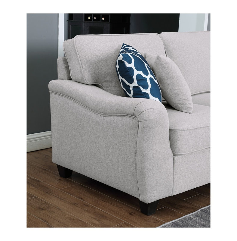 Canapé modulaire en L gris clair de 7 po avec repose-pieds et repose-pieds Leo