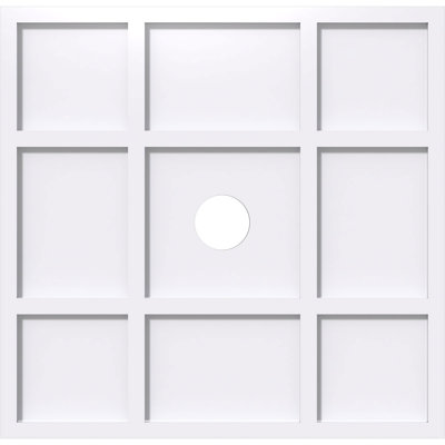 Médaillon de plafond contemporain en PVC de qualité architecturale 16 po x P 2 po x P 5 1/2 po x P 1 po Rubik