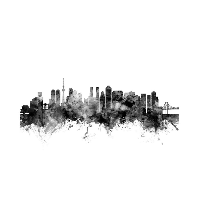 Tokyo, Japan in Black and White by Michael Tompsett - 1 Piece Wrapped Canvas Wall Art, 152.5 cm H x 101.5 cm W