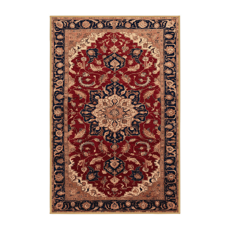 Tapis brun lavable à la machine, Rectangle 5 pi x 7 pi