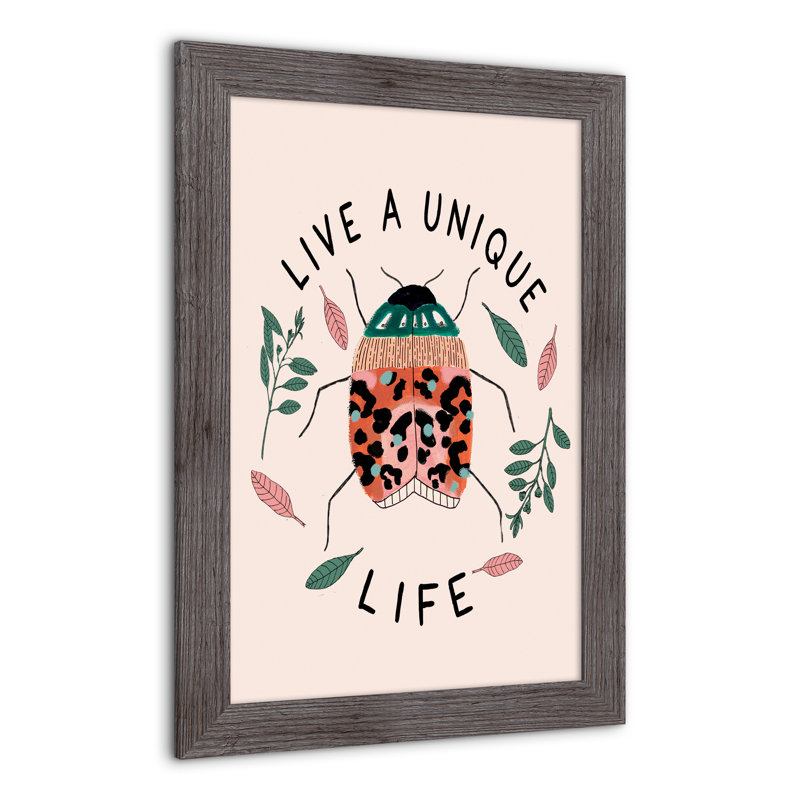 «Unique Life Beetle», reproduction encadrée, H 24 po x l 16 po x P 0,75 po
