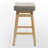 24" Solid Wood Gray Saddle Bar Stools Ideal for Kitchen Island and Counter-614209491