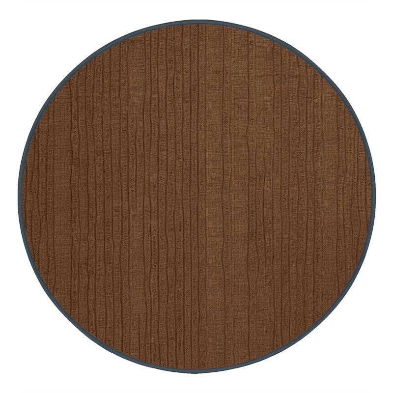 Tapis brun uni lavable à la machine, Rond 3 pi
