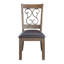 Chaise d'appoint en cuir synthétique noir et cerisier vieilli Raphaela, ensemble de 2