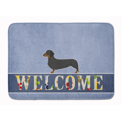 Welcome Rectangle Microfiber Non-Slip Bath Rug