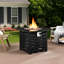 Foyer de table carré au gaz propane avec allumage automatique de 32 000 pouces avec allumage de rouille, parfait pour la détente au jardin, housse imperméable, assemblage facile, dégustation de terrasse convenable
