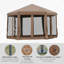 Pavillon de jardin hexagonal escamotable, tente d'extérieur robuste avec filet à 6 mailles, hauteur réglable à 3 niveaux et structure en acier robuste