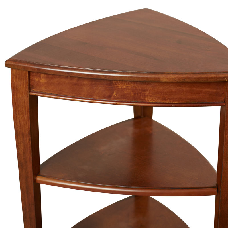 Table de coin en bois massif Shield, Auburn glacé