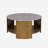 Round Mixed Material Coffee Table With Shelf-1342383415