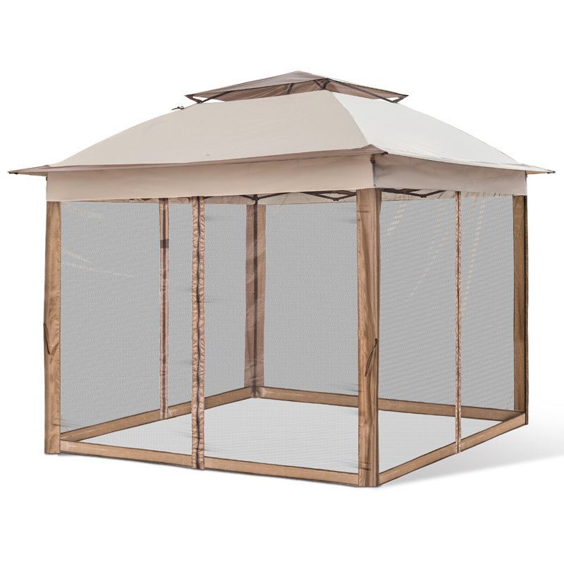  11' x 11' Straight Leg Pop-Up Patio Canopy, Outdoor Instant Shelter with UV Protection, Water Resistant Top & Rolling Carry Bag