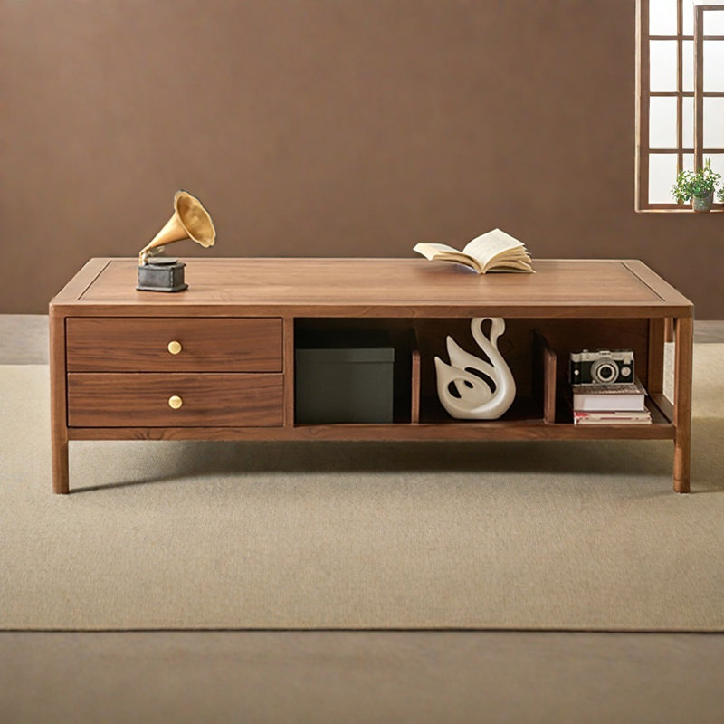 Table basse simple en noyer noir
