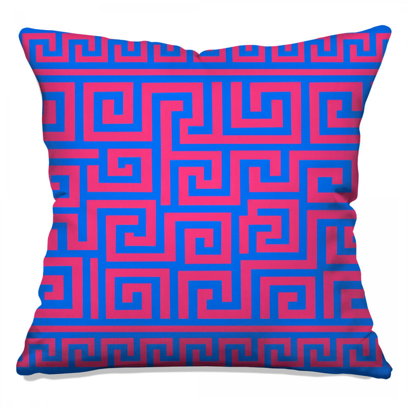 Coussins roses et bleus grecs, 20 x 20 pouces