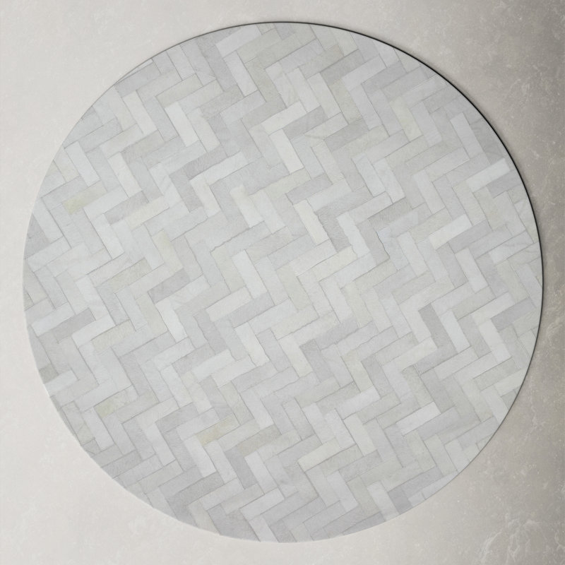 Marsha Striped Handmade Flatweave Cream Area Rug, Round 6'