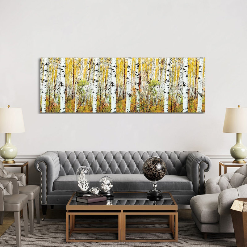 «Aspen Trees Panorama, Colorado» par Susanne Kremer, impression panoramique sur toile, H 24 po x l 72 po x P 1,5 po