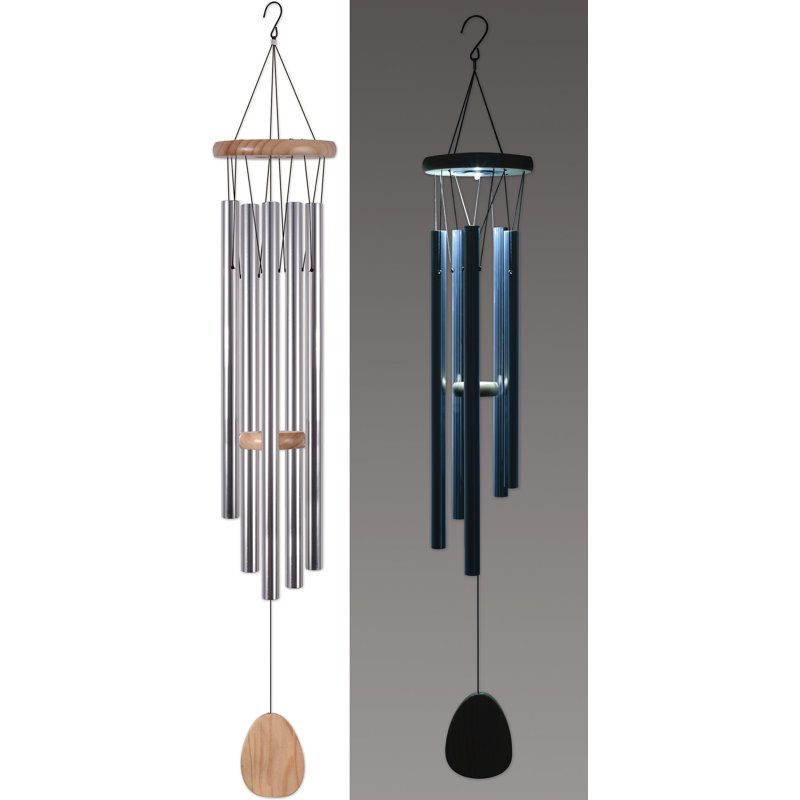 Ferlin Wind Chime, 44'' H x 7'' W x 7'' D, Silver