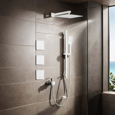 Shower System,Waterfall Rainfall Shower Head With Handheld