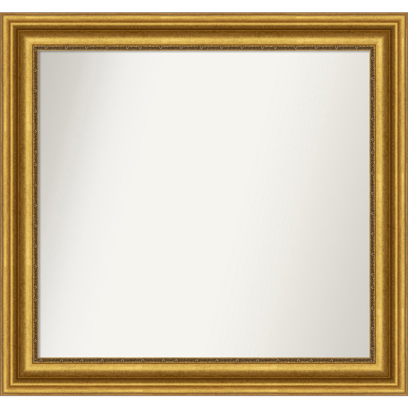 Miroir de salle de bain Jashawna, 31,75 po x 33,75 po, Doré