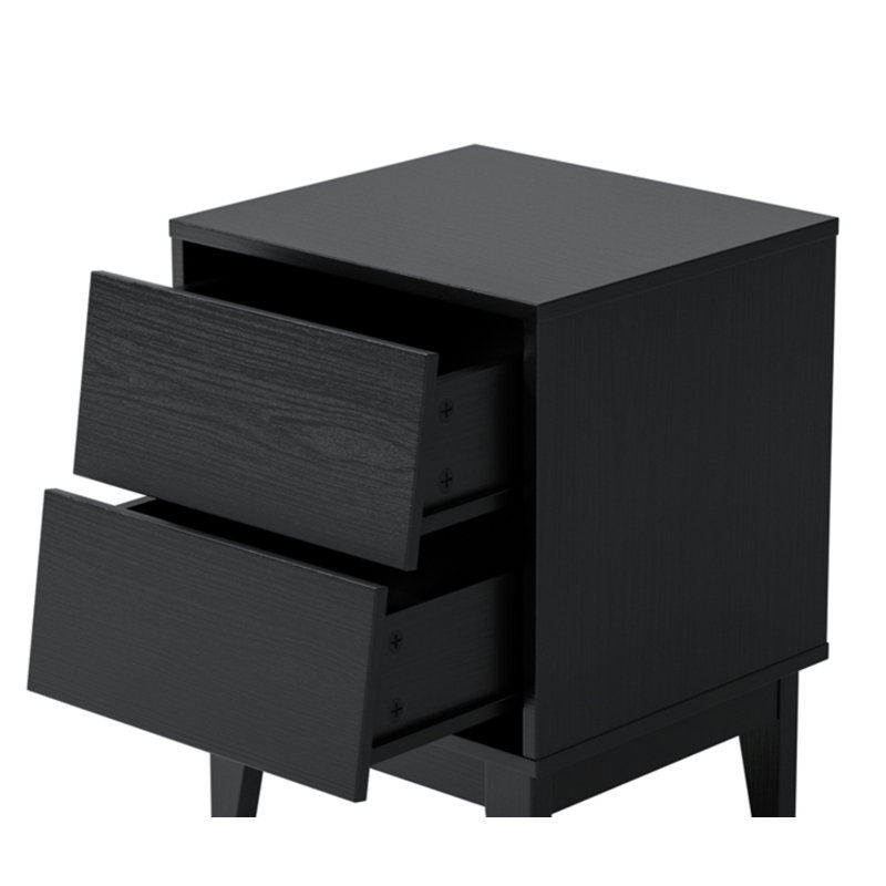 16cm W Manufactured Wood Bedside Table, Black