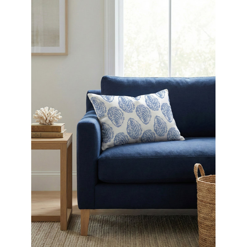 Printed Pillows Linen Pillow Cover & Insert, Blue, Rectangle 14" H x 20" W, Pillow Cover Only - No Insert