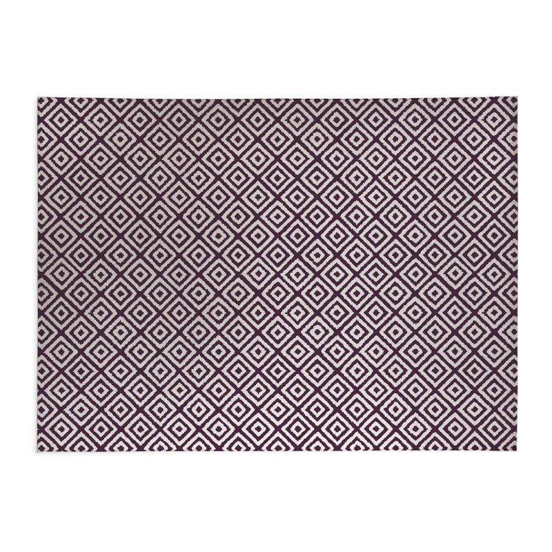 Tapis de cuisine Ikat, Rectangle 5 pi x 7 pi, Aubergine