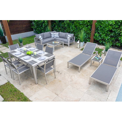 Belvedere Metal 10 - Person Seating Group with Cushions