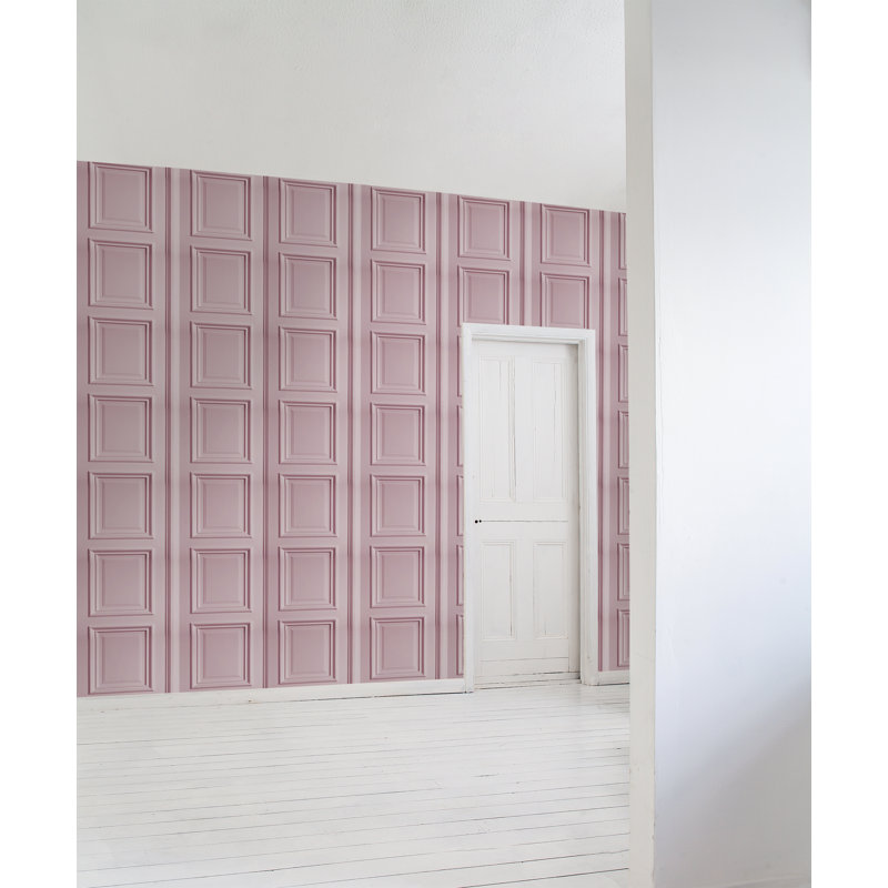 Vittorio 10m x 52cm Textured Matte Wallpaper Roll, Dusty Pink