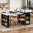 Extendable Dining Table With Folding Tabletop, Bar Table With Drawers And Power Outlet, Kitchen Island With Wheels And Hooks, Sideboard For Kitchen And Dining Room-1209529014