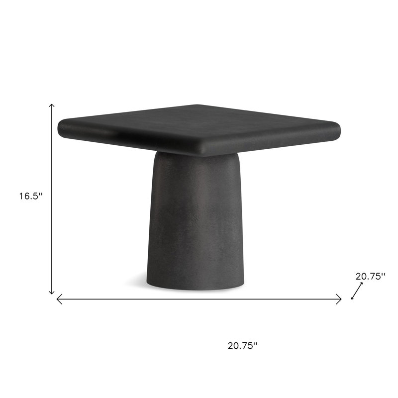 Ensemble de deux tables d'appoint carrées à piédestal en aluminium vieilli graphite