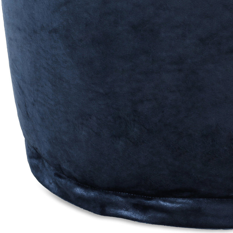 Pouf repose-pieds cylindrique pour chambre à coucher, bleu royal | Bleu | Velours, Bleu
